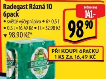 Albert Radegast Rázná 10 6pack nabídka