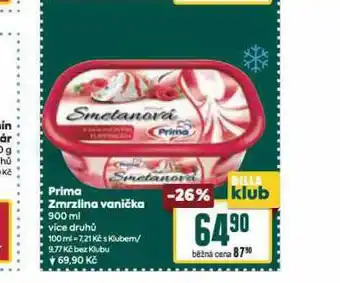 Billa Prima zmrzlina vanička nabídka