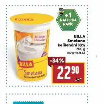 Billa Billa smetana ke šlehání 33% nabídka