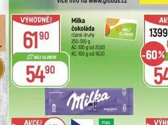 Globus Milka čokoláda nabídka