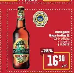 Billa Pivo radegast ryze hořká 12 nabídka