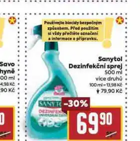 Billa Sanytol dezinfekční sprej nabídka