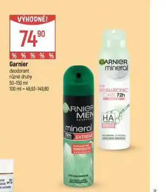 Globus Garnier deodorant nabídka