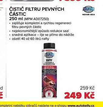 Auto Kelly Čistič filtru pevných částic nabídka