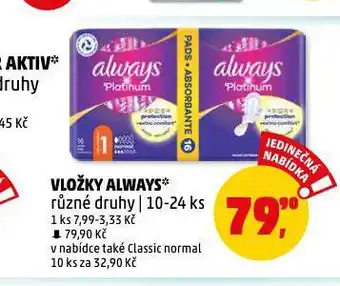 Penny Market Vložky always nabídka