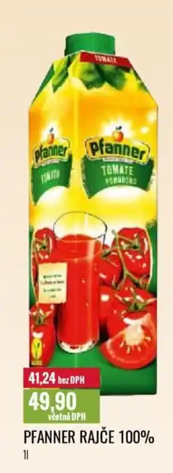 Ratio PFANNER RAJČE 100% 1L nabídka