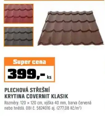PLECHOVÁ STŘEŠNÍ KRYTINA COVERNIT KLASIK