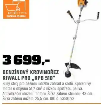BENZÍNOVÝ KROVINOŘEZ RIWALL PRO,,RPB 510"