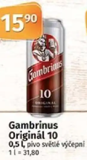 COOP TIP Gambrinus Originál 10 0.5L nabídka
