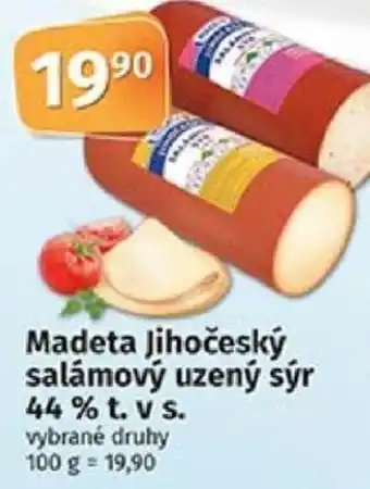 COOP TIP Madeta Jihočeský salámový uzený sýr 44% t. v s. nabídka