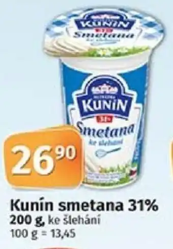 COOP TIP Kunín smetana 31% 200 g nabídka