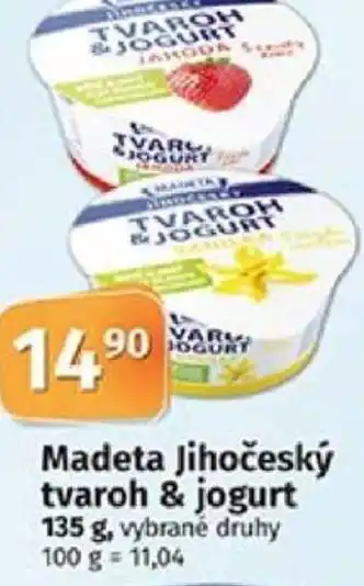 COOP TIP Madeta Jihočeský tvaroh & jogurt 135 g nabídka