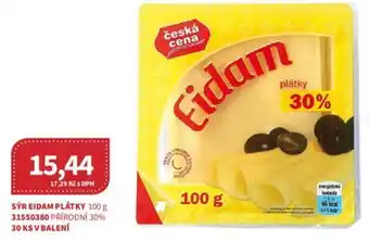 Kubík potraviny SÝR EIDAM PLÁTKY 100 g nabídka