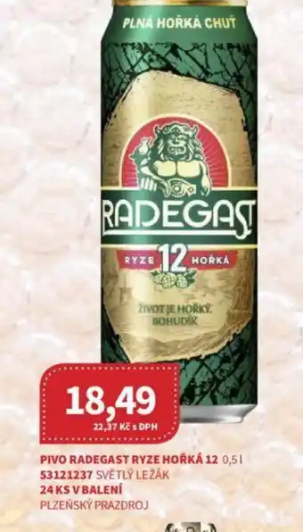 Kubík potraviny PIVO RADEGAST RYZE HOŘKÁ 12 0,5L nabídka