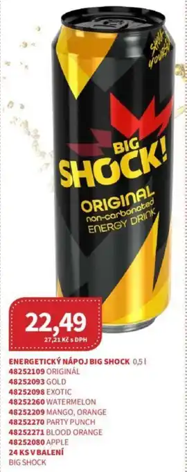 Kubík potraviny ENERGETICKÝ NÁPOJ BIG SHOCK 0,5L nabídka