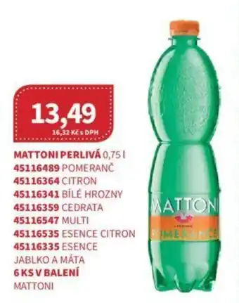 Kubík potraviny MATTONI PERLIVÁ 0,75 L nabídka