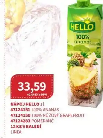 Kubík potraviny NÁPOJ HELLO 1L nabídka