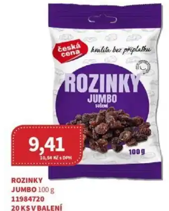 Kubík potraviny ROZINKY JUMBO 100 g nabídka