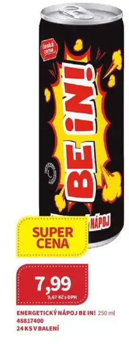 Kubík potraviny ENERGETICKÝ NÁPOJ BE IN! 250 ml nabídka