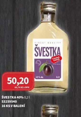 Kubík potraviny SVESTKA 40% 0.2L nabídka