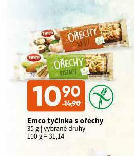 Terno Emco tyčinky s ořechy nabídka