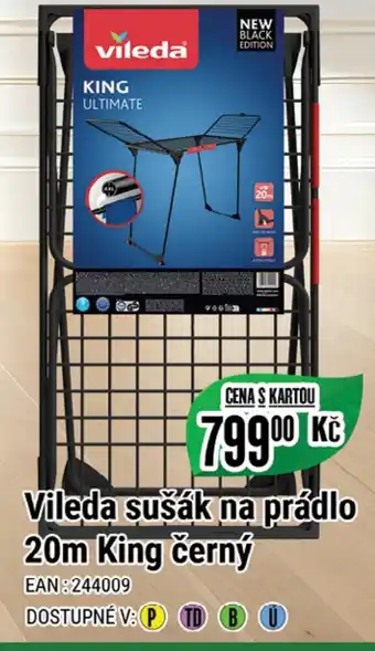 Tamda Foods Vileda sušák na prádlo 20m King černý nabídka