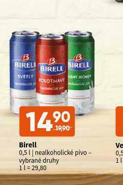 Terno Pivo birell nealko nabídka