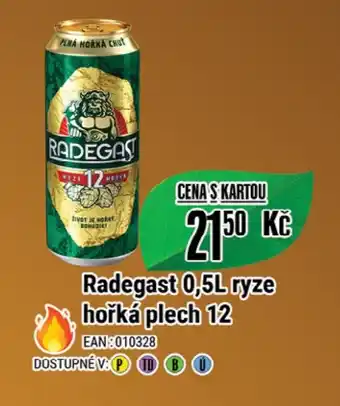 Radegast 0,5L ryze hořká plech 12