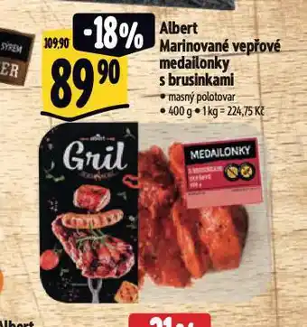 Albert Albert marinované vepřové medailonky s brusinkami nabídka