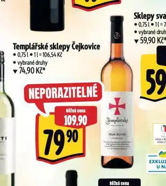Albert Templářské sklepy čejkovice nabídka