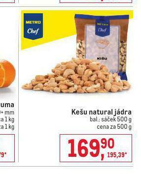Makro Kešu natural jádra nabídka