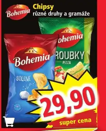 Norma Chipsy různé druhy a gramáže nabídka
