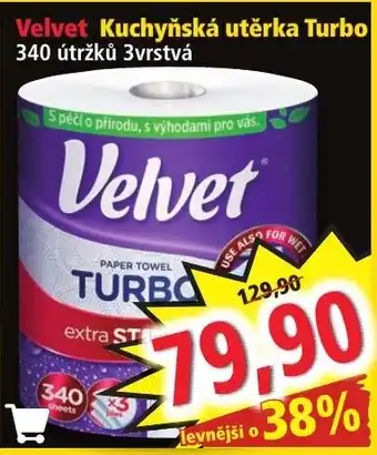 Norma Velvet Kuchyňská utěrka Turbo 340 útržků 3vrstvá nabídka