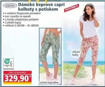 Norma Dámské keprové capri kalhoty s potiskem nabídka
