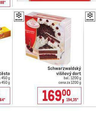 Makro Schwarzwaldský višňový dort nabídka
