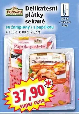 Norma Delikatesní plátky sekané se žampiony / s paprikou nabídka