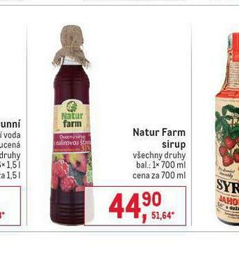 Makro Natur farm sirup nabídka
