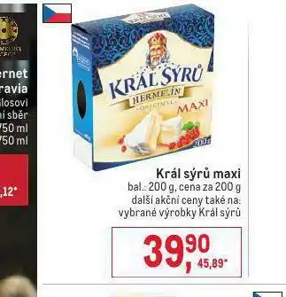Makro Král sýrů maxi nabídka