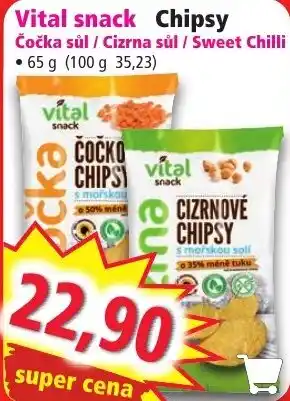 Norma Vital snack Chipsy Čočka sůl / Cizrna sůl / Sweet Chilli nabídka
