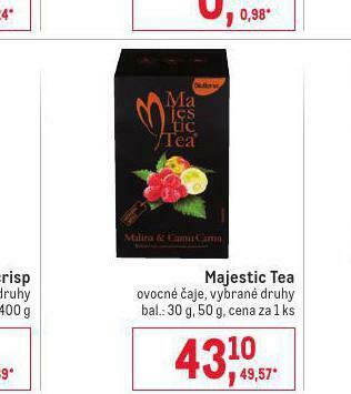 Makro Majestic tea nabídka
