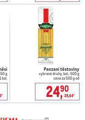 Makro Panzani těstoviny nabídka