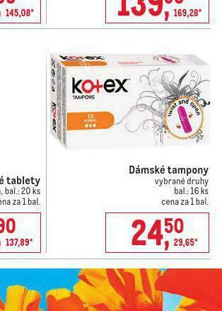 Makro Kotex dámské tampony nabídka