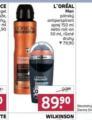Rossmann Loreal men pánský antiperspirant, sprej, roll-on nabídka