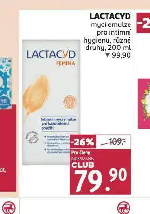 Rossmann Lactacyd mycí emulze nabídka