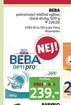 Rossmann Beba pokračovací mléčná výživa nabídka