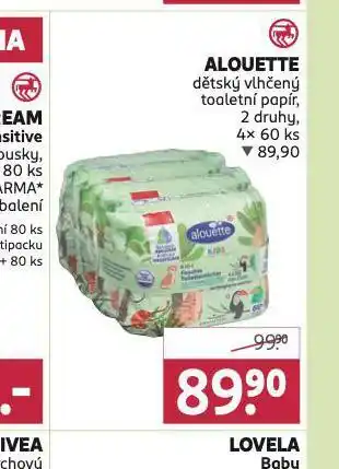 Rossmann Alouette dětský vlhčený toaletní papír nabídka