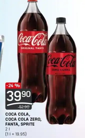 Flop COCA COLA, COCA COLA ZERO, FANTA, SPRITE 2L nabídka