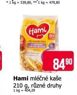 Teta Hami mléčná kaše nabídka