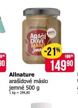 Teta Allnature arašídové máslo nabídka