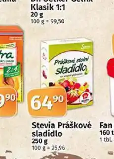 Coop Stevia práškové sladidlo nabídka